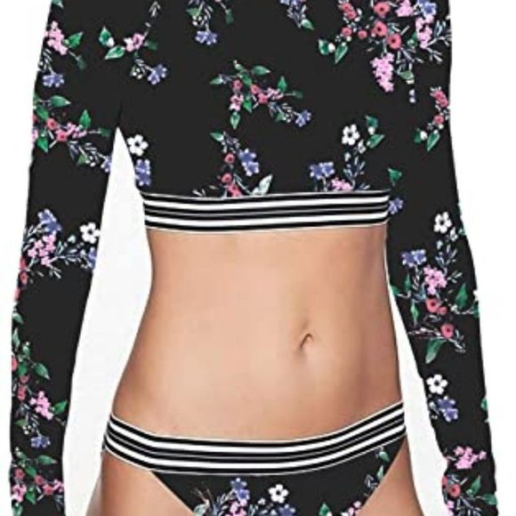Women's Two Piece UPF 50+ Zip Surfing Rash Guard Sexy Bikini - Picture 2 of 5